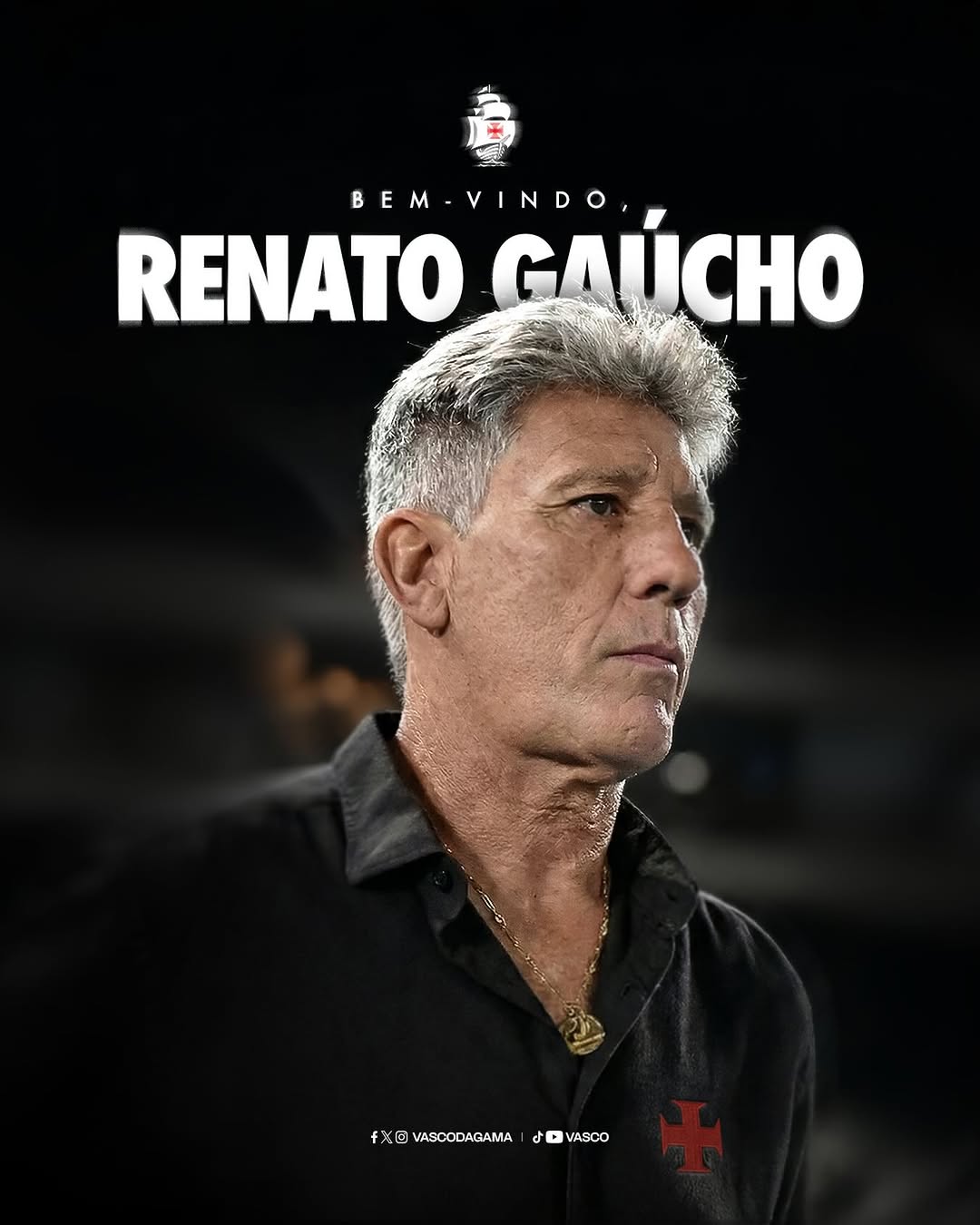 Vasco anuncia Renato Gaúcho como novo técnico