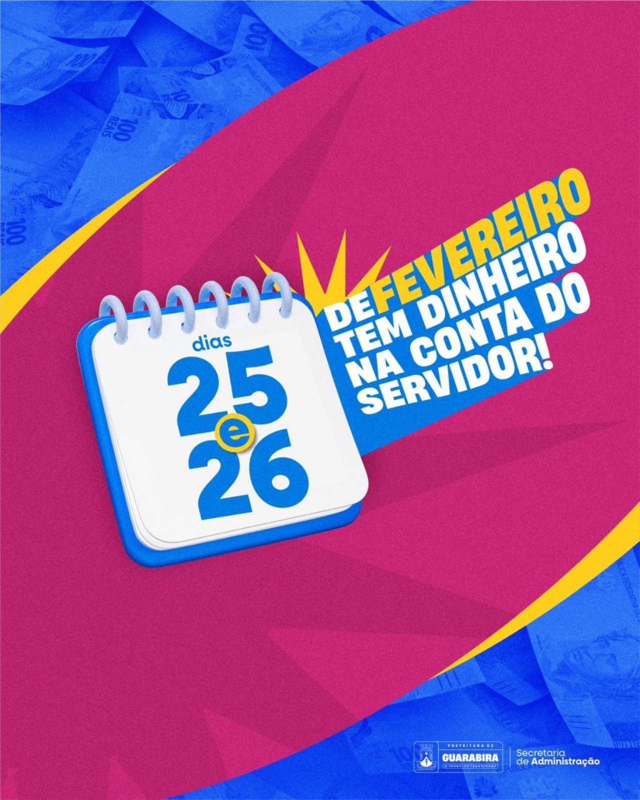 Prefeitura de Guarabira divulga calendário de pagamento dos servidores de fevereiro